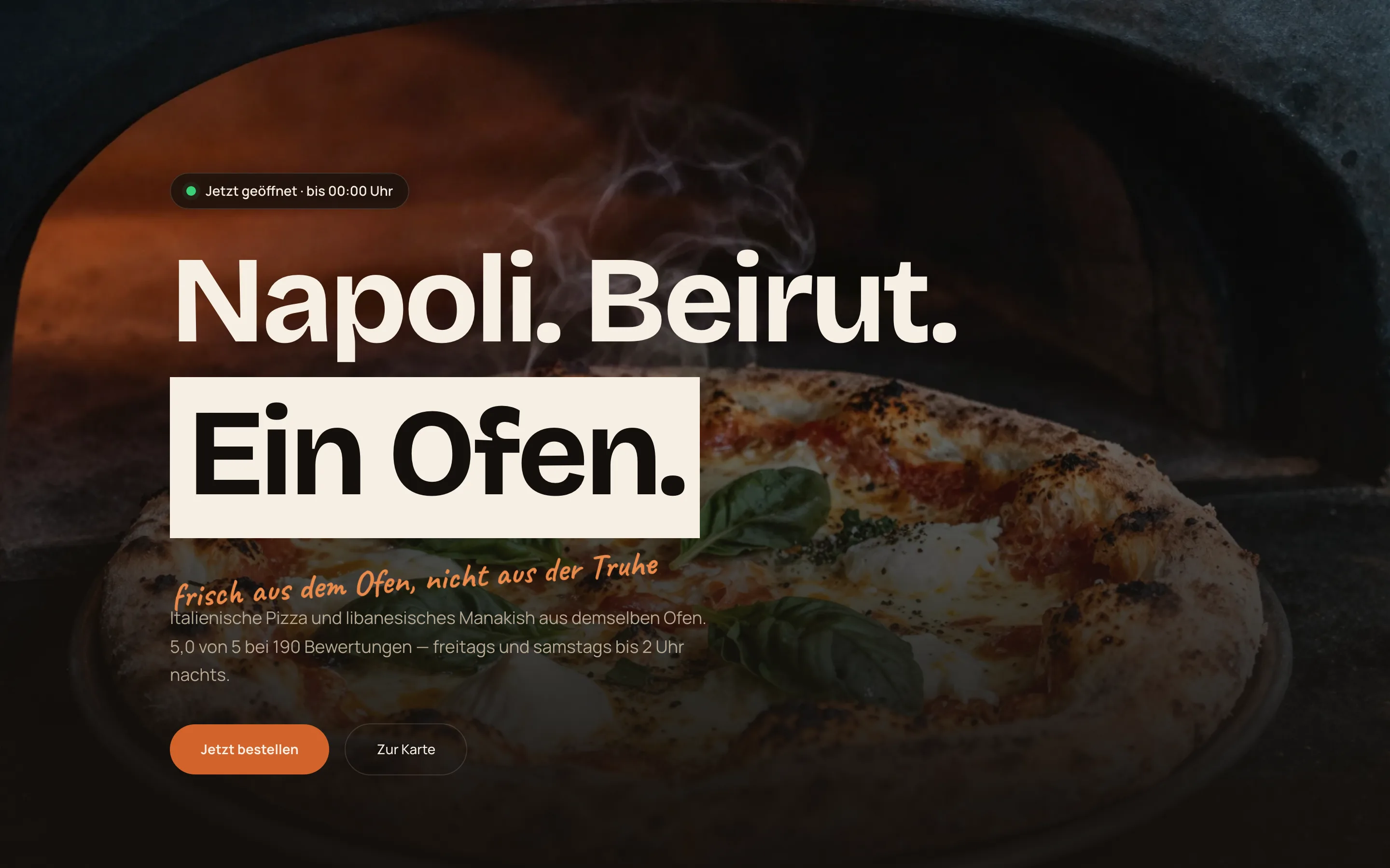 Pizzeria & Manakish, Innenstadt